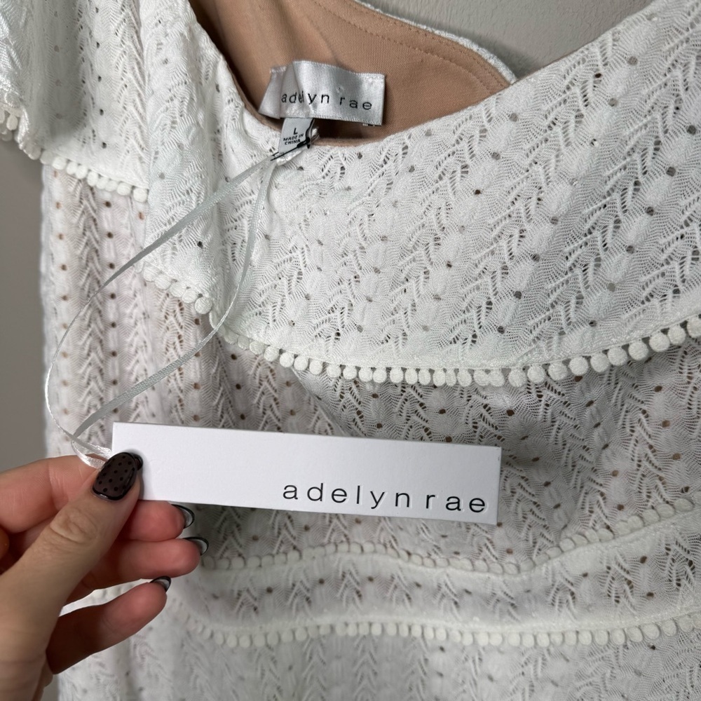 Adelyn Rae Trixie - White One-Shoulder Dress NWT Size Large - Picture 7 of 12